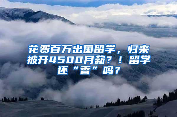 花费百万出国留学，归来被开4500月薪？！留学还“香”吗？