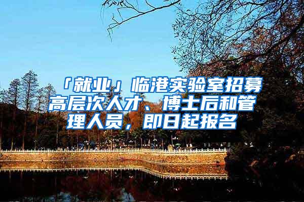 「就业」临港实验室招募高层次人才、博士后和管理人员，即日起报名