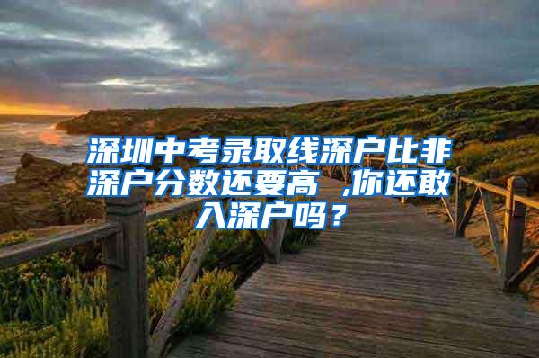 深圳中考录取线深户比非深户分数还要高 ,你还敢入深户吗？