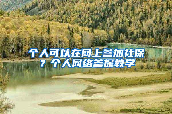 个人可以在网上参加社保？个人网络参保教学
