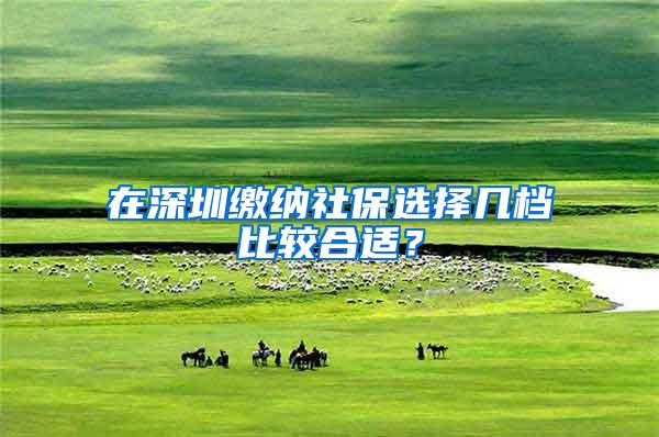 在深圳缴纳社保选择几档比较合适？