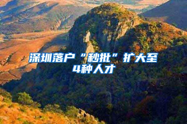 深圳落户“秒批”扩大至4种人才