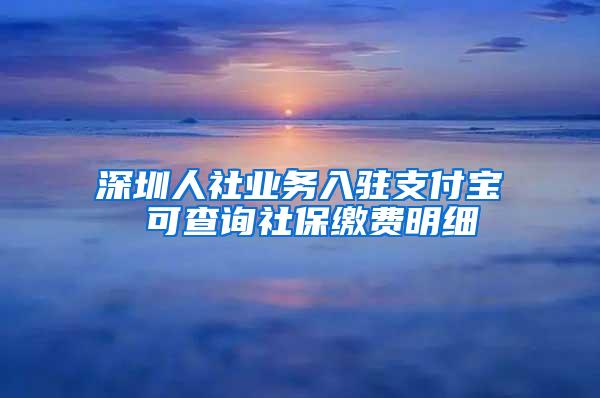 深圳人社业务入驻支付宝 可查询社保缴费明细