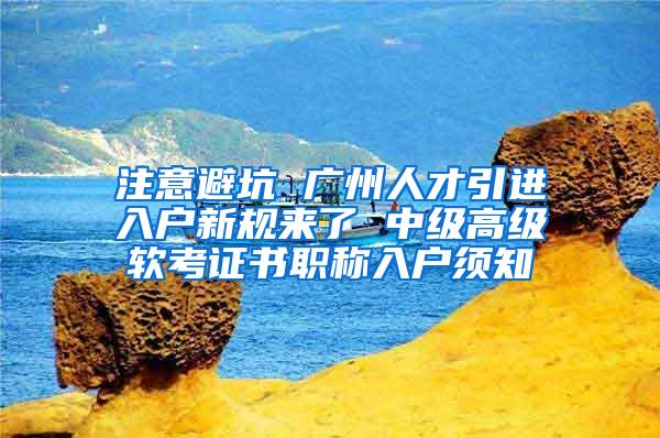 注意避坑 广州人才引进入户新规来了 中级高级软考证书职称入户须知