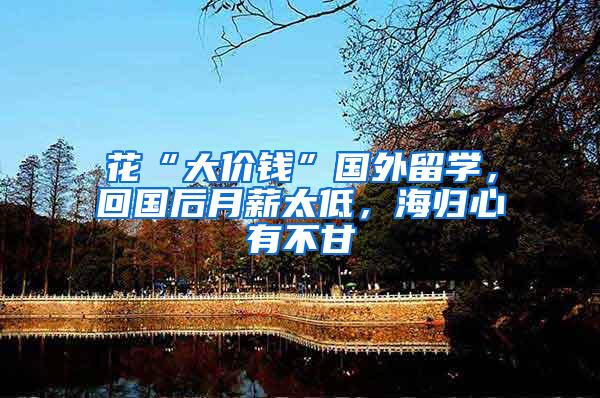 花“大价钱”国外留学，回国后月薪太低，海归心有不甘