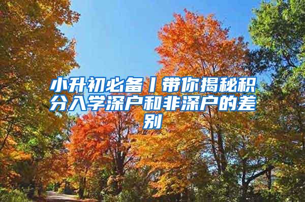 小升初必备丨带你揭秘积分入学深户和非深户的差别