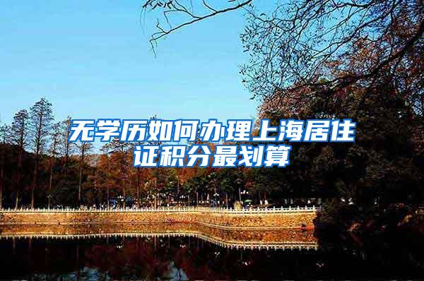 无学历如何办理上海居住证积分最划算