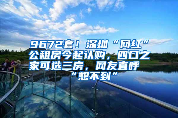 9672套！深圳“网红”公租房今起认购，四口之家可选三房，网友直呼“想不到”