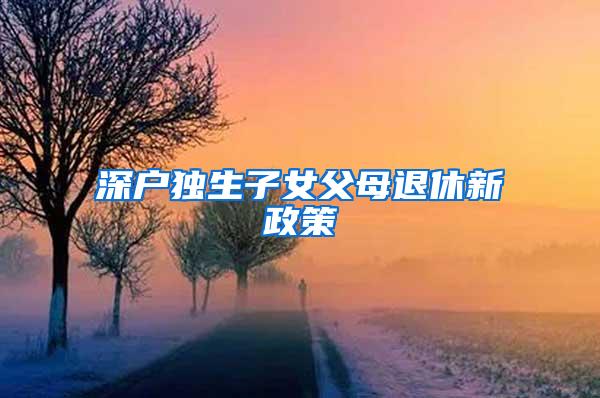 深户独生子女父母退休新政策