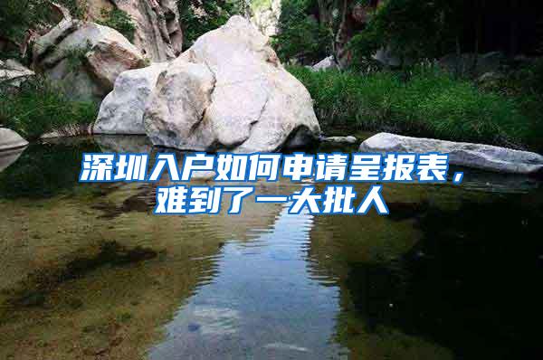 深圳入户如何申请呈报表，难到了一大批人