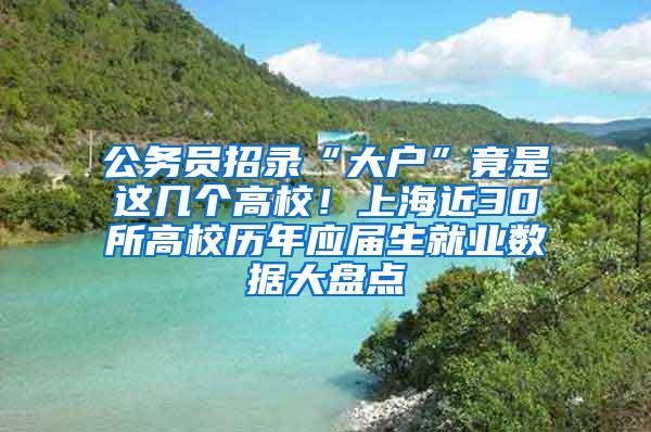 公务员招录“大户”竟是这几个高校！上海近30所高校历年应届生就业数据大盘点