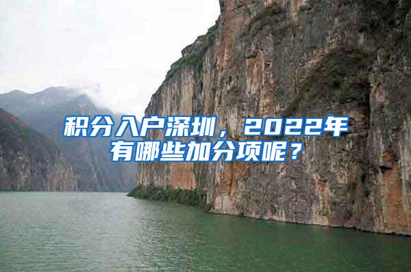 积分入户深圳，2022年有哪些加分项呢？