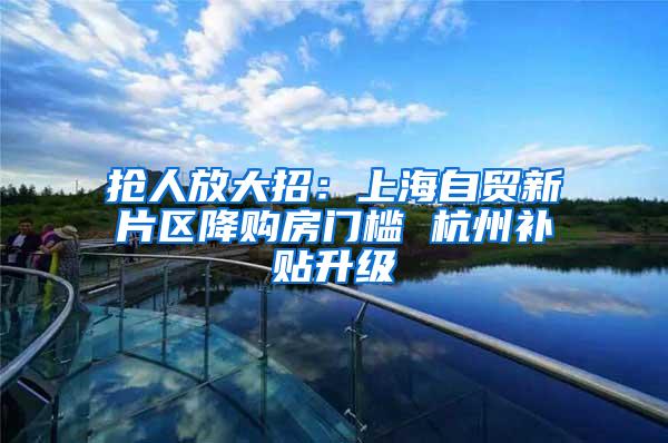 抢人放大招：上海自贸新片区降购房门槛 杭州补贴升级