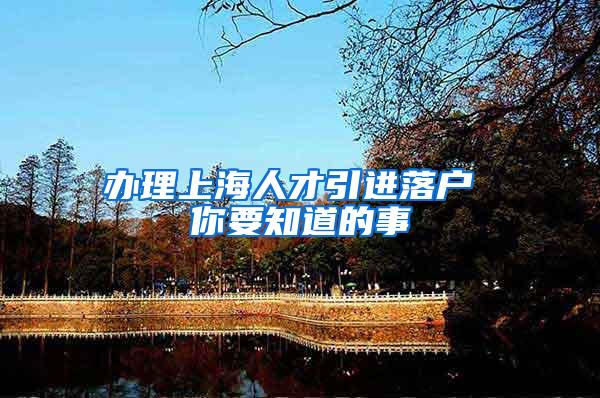 办理上海人才引进落户 你要知道的事