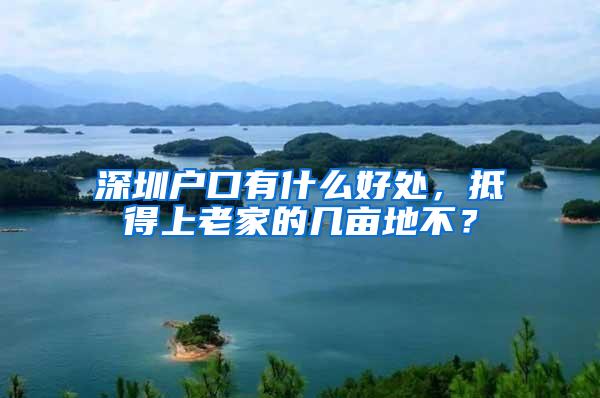 深圳户口有什么好处，抵得上老家的几亩地不？