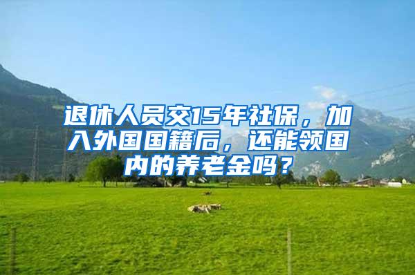 退休人员交15年社保，加入外国国籍后，还能领国内的养老金吗？