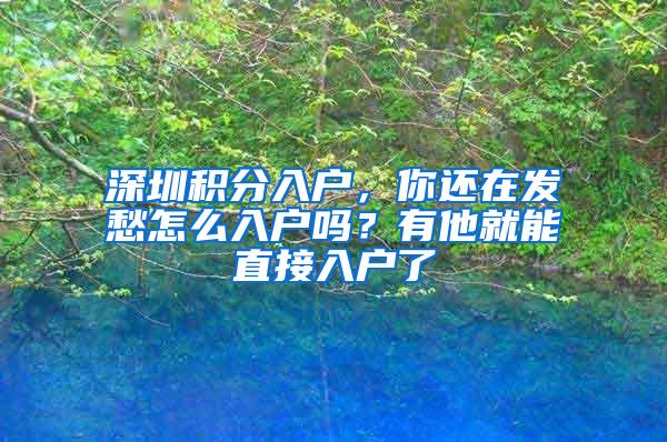 深圳积分入户，你还在发愁怎么入户吗？有他就能直接入户了