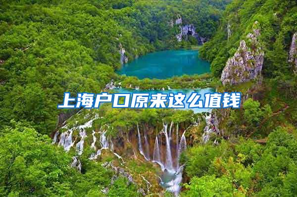 上海户口原来这么值钱