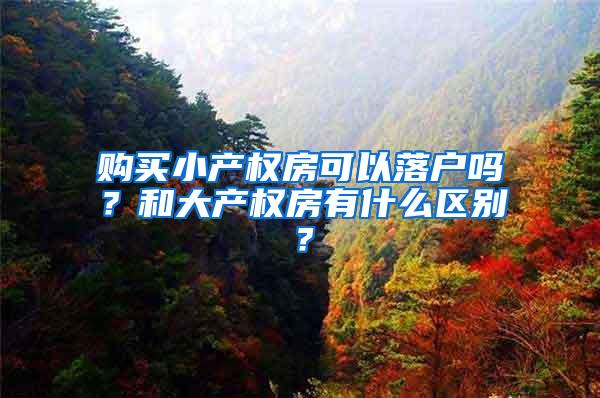 购买小产权房可以落户吗？和大产权房有什么区别？