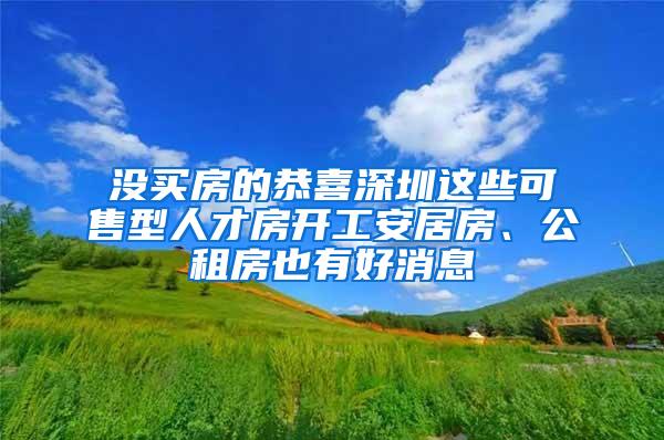 没买房的恭喜深圳这些可售型人才房开工安居房、公租房也有好消息