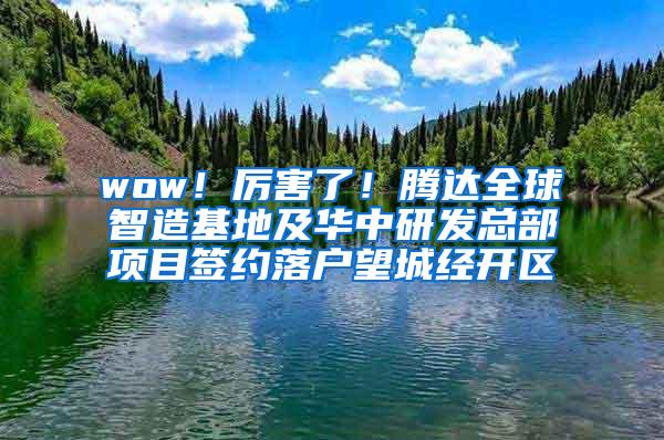 wow！厉害了！腾达全球智造基地及华中研发总部项目签约落户望城经开区