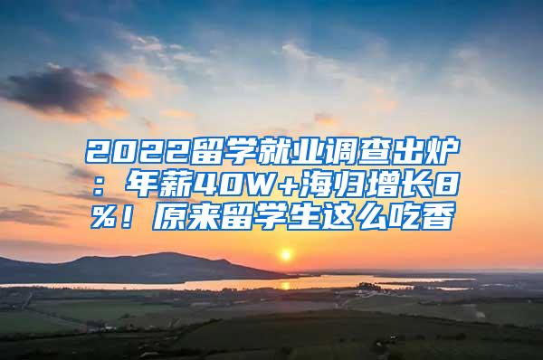 2022留学就业调查出炉：年薪40W+海归增长8%！原来留学生这么吃香