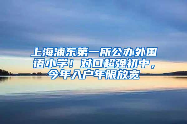 上海浦东第一所公办外国语小学！对口超强初中，今年入户年限放宽