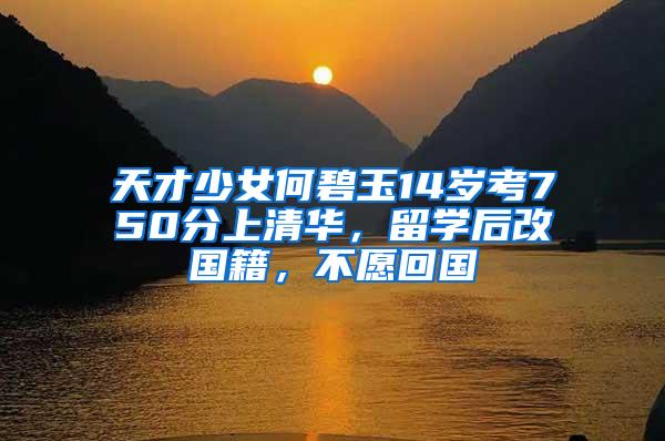 天才少女何碧玉14岁考750分上清华，留学后改国籍，不愿回国