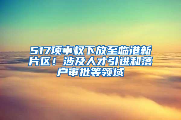 517项事权下放至临港新片区！涉及人才引进和落户审批等领域