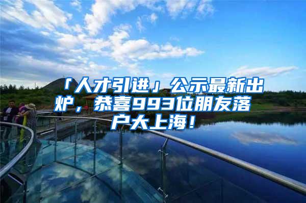 「人才引进」公示最新出炉，恭喜993位朋友落户大上海！