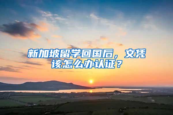 新加坡留学回国后，文凭该怎么办认证？