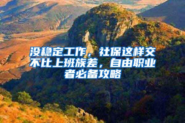 没稳定工作，社保这样交不比上班族差，自由职业者必备攻略