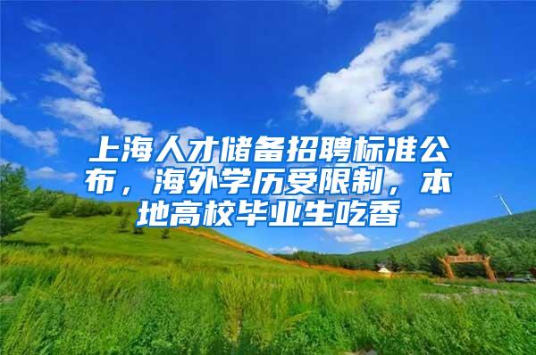 上海人才储备招聘标准公布，海外学历受限制，本地高校毕业生吃香