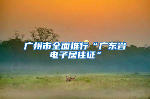 广州市全面推行“广东省电子居住证”