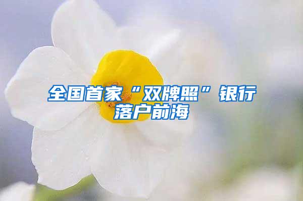全国首家“双牌照”银行落户前海