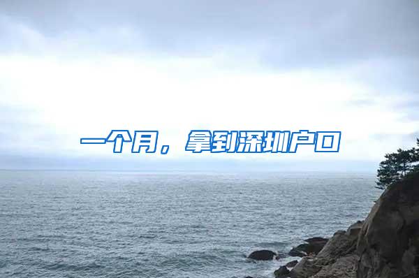 一个月，拿到深圳户口