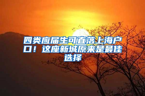 四类应届生可直落上海户口！这座新城原来是最佳选择