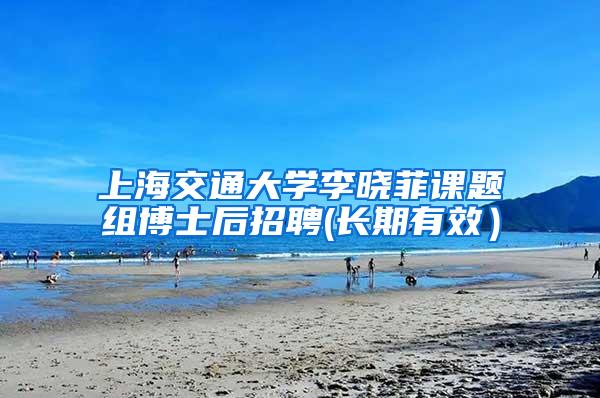 上海交通大学李晓菲课题组博士后招聘(长期有效）
