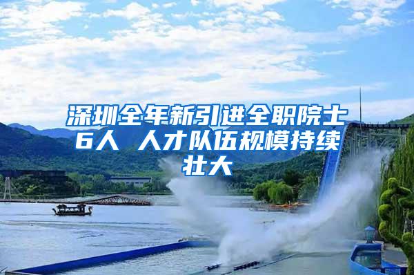 深圳全年新引进全职院士6人 人才队伍规模持续壮大