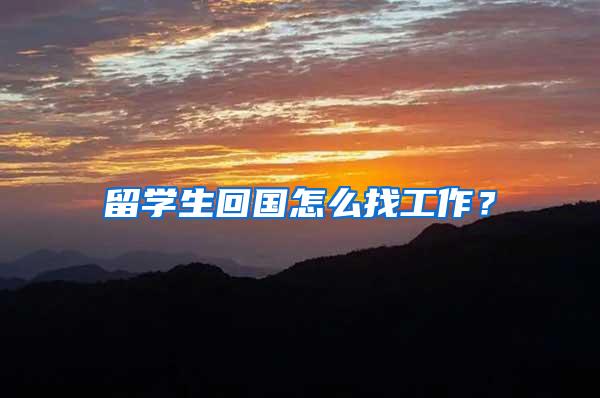 留学生回国怎么找工作？