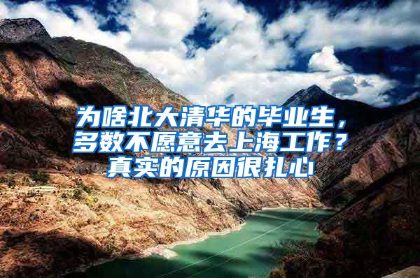 为啥北大清华的毕业生，多数不愿意去上海工作？真实的原因很扎心
