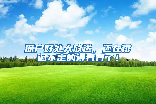 深户好处大放送，还在徘徊不定的得看看了！