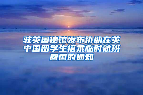 驻英国使馆发布协助在英中国留学生搭乘临时航班回国的通知