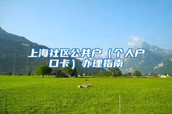 上海社区公共户（个人户口卡）办理指南