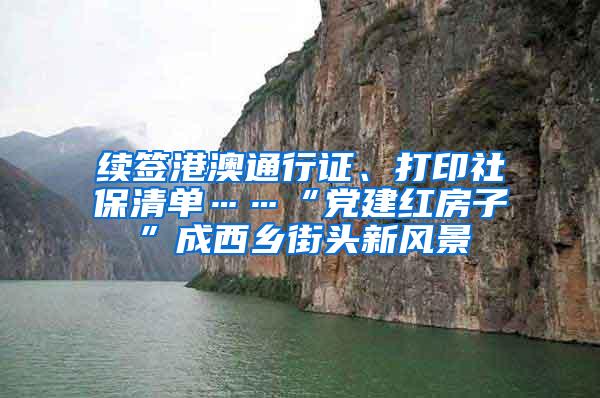 续签港澳通行证、打印社保清单……“党建红房子”成西乡街头新风景