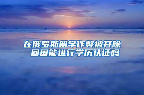 在俄罗斯留学作弊被开除 回国能进行学历认证吗