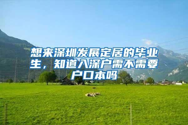想来深圳发展定居的毕业生，知道入深户需不需要户口本吗