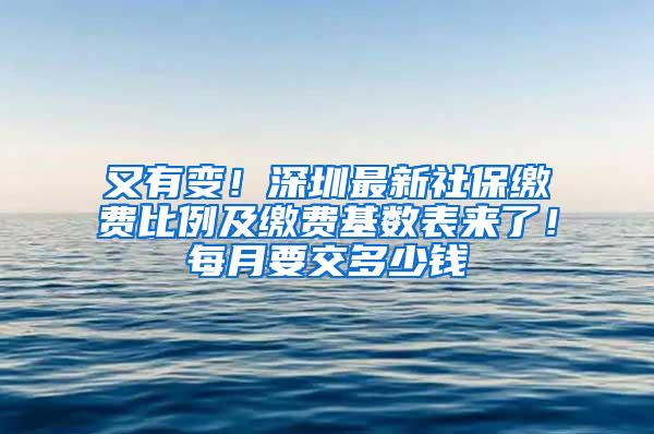 又有变！深圳最新社保缴费比例及缴费基数表来了！每月要交多少钱