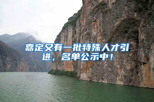 嘉定又有一批特殊人才引进，名单公示中！