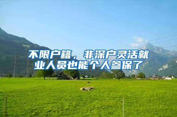不限户籍，非深户灵活就业人员也能个人参保了